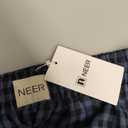 ELLEVEN Womens Cotton Linen Gingham Pants, Elastic Waist Flowy Wide Leg Plaid Capris Palazzo Trousers (Large, Black)