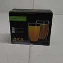 CNGLASS Double Wall Thermo Glass Cup 13.5 oz,Insulated Glass Coffee Set of 2