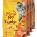 Meow Mix Tender Centers Salmon & White Meat Chicken Flavors Cat Food, 3 Pound (Pack of 4), Crunchy Outside Meaty Inside (BB: 10/23/2026)