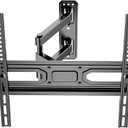 WALI TV Wall Mount for 32-55 inch Flat/Curved TVs, Full Motion Articulating Arm Corner TV Mount for LED,LCD,OLED Screens up to 77lbs, VESA 400x400mm (FTM-1), Black