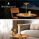 2 Pack Cordless Table Lamps, Rechargeable Battery Powered Lighting, Indoor/Outdoor Table Lamps for Patio Restaurant Home Dinner Dining Kitchen Bar Night Light Balcony,Waterproof & Wireless(Gold)