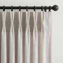Pinch Pleated Semi Sheer Curtains 96 Inches Long for Living Room 4 Panels Set, Greyish Brown Memory Shape Thick Linen Light Filtering Curtain Country Sliding Door Window Drapes with Back Tab 40"Wx96"L