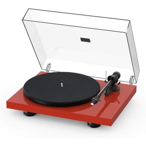 Pro-Ject Debut Carbon EVO, Audiophile Turntable with Carbon Fiber tonearm, Electronic Speed Selection and pre-Mounted Sumiko Rainier Phono Cartridge (High Gloss Red) (High Gloss Red)