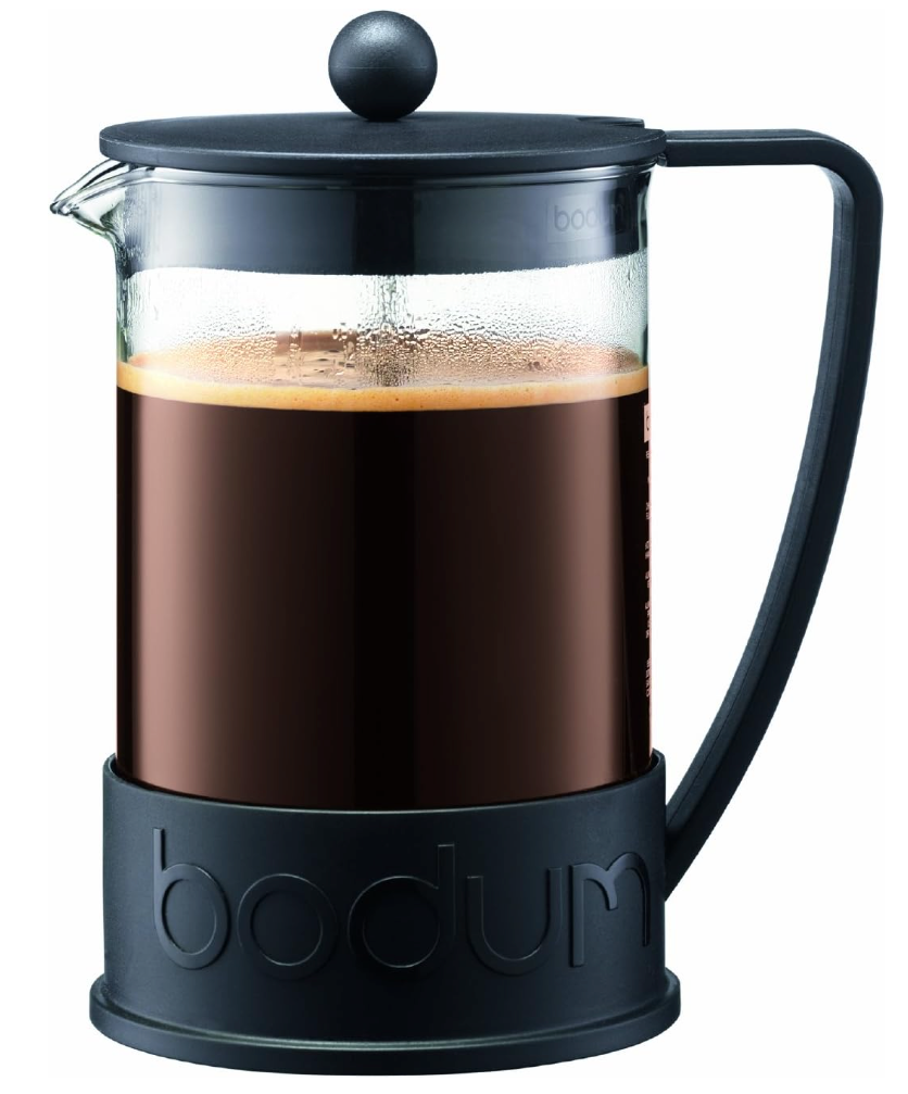 Bodum 51oz Brazil French Press Coffee Maker, High-Heat Borosilicate Glass, Black - Made in Portugal