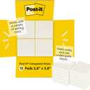 Post-it Transparent Notes, 2.8 in. x 2.8 in., Clear Sticky Notes, Second Semester School Supplies, Office Products, Great for Studying, 12 Pads