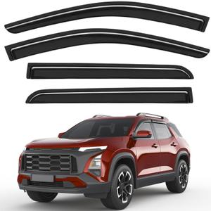Outside-Mount Window Rain Guards Fit for Chevrolet (Chevy) Equinox 2025 2026, Extra Durable Window Visors Wind Deflector Dark Smoke Vent Shades Car Tape-on with Thicker 4PCS
