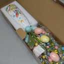 Easter Decor, Easter Artificial Flowers 3 PCS with Vase, Bunny Table Decorations, Spring Tabletop Centerpiece for Home, Living Room, Dining Table, Eggs Spring Flowers Gifts for Women