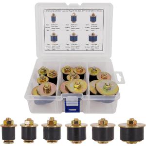 6 Sizes (14pcs) Neoprene Rubber Expansion Plug 3/4" 7/8" 1" 1-1/8" 1-1/4" 1-3/8", Automotive Rubber Freeze Frost Plug Fit Hole Size: 3/4"~1-1/2" (19mm~38mm)