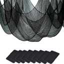 Halloween Creepy Cloth - 8 Pack Black - 76x30 Inch Cotton Gauze Fabric - DIY Spooky Decor for Haunted House,Spider Web,Ghost - Indoor Outdoor Halloween Party Decorations