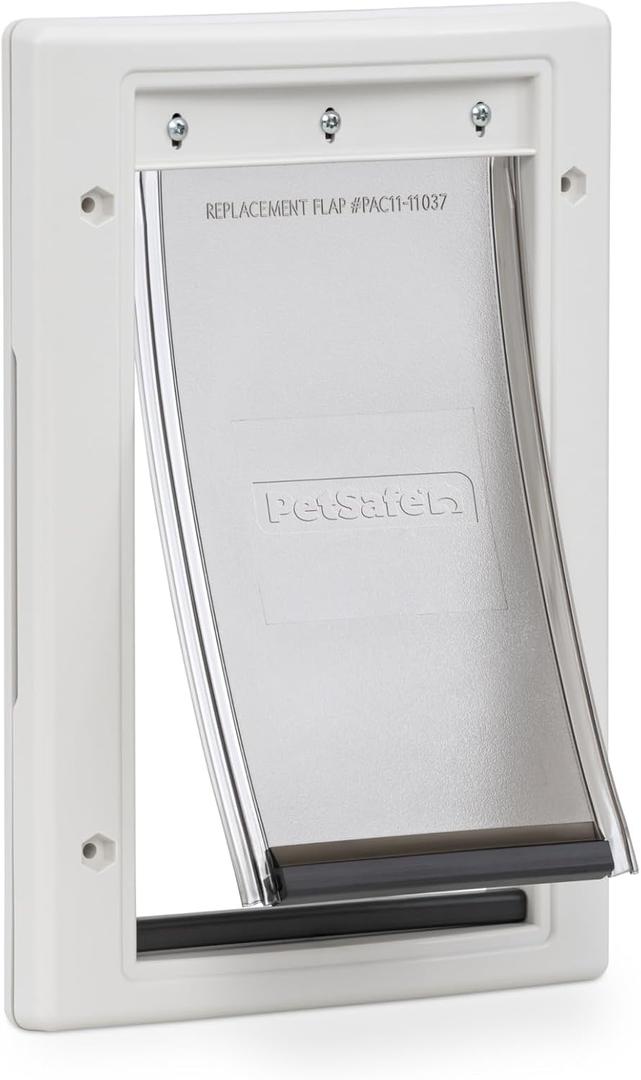 PetSafe Plastic Pet Door - Easy Install for Wood, PVC Metal & Paneled Doors - Rust-Free Plastic Frame - Flap Dimensions 5 1/4" W x 8 1/8" H - for Small Pets Weighing Up to 15 Lb