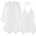 Women's Lace Lingerie, White, XL