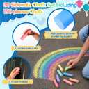 Sabary 30 Sets End of Year Gifts 150 Pcs Sidewalk Chalk Bulk with 30 Cards 30 Packaging Bags 2 Ribbons for Classroom Teacher Gifts