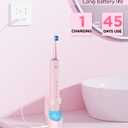Rtauys Rotating Electric Toothbrush for Adults with 8 Brush Heads (2 Types), 5 Modes Rechargeable Power Toothbrush with Travel Case and 2 Minute Smrte Timer (Pink)