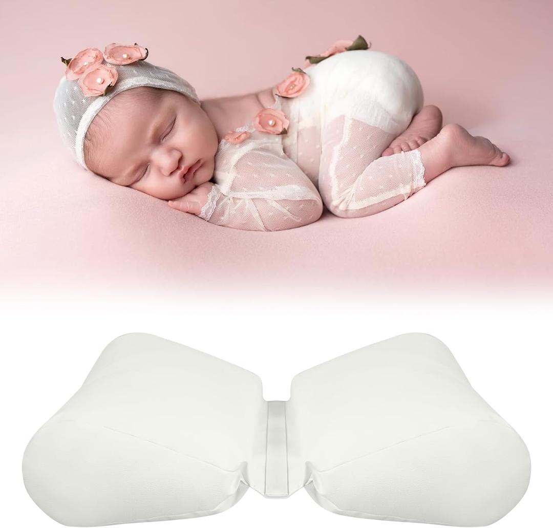 2PC Newborn Photography Butterfly Posing Pillow Basket Filler & Positioner for Babies DIY Newborn Professional Photography Prop White