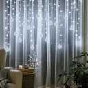 Christmas Globe Curtain String Lights 11.5ft 96LED Globe Crystal Ball Fairy Lights,Shatterproof Crystal Crackle Globe Window Lights W/Plug-in for Christmas Decoration Indoor Outdoor Bedroom