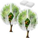 2 Pack Fruit Tree Netting Bags with Zipper and Drawstring, 8 x 8ft Ultra Fine Mesh Garden Netting Plant Cover, Bird Netting for Blueberry Bushes, Fruit Trees, Flowers (White, 8 x 8 ft)