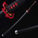 Wuton Demon Slayer Sword Sharp Real Metal Handmade Katana,41 inches 1060 high Carbon Steel,Battle Ready Samurai Swords Full Tang