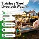 Automatic Livestock Waterer Drinking Trough Large Dog Water Bowl Dispenser 3 Gallon Stainless Steel with Float Valve for Cattle Chicken Goat Horse Pigs Poultry Outdoor Animals
