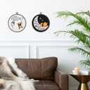 Giosve Bear Nursery Round Wall Art Canvas Framed Poster, Cute Cartoon Bear Pig Love You to the Moon and Back Hanging Wall Sculptures for Kids Nursery Room Bedroom Playroom Decor, 10x10 Inch Set of 2