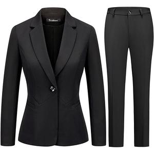 Women's Business Suits for Work Professional 2 Piece Slim Fit Outfits Pants Suit for Women M