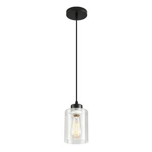 CAFULAM Modern Black Farmhouse Pendant Light with Glass Shade,Industrial Pendant Lighting, Adjustable Hanging Light Fixtures, Farmhouse Pendant Lighting