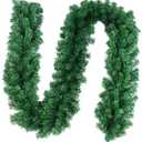 Outroad 9 ft Christmas Garland - Soft Greenery Twist Wreath Artificial Ivy Non-Lit Green Garland, for Holiday Season Outdoor Indoor Party Decorations, 1 Pack