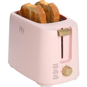 Paris Hilton 2-Slice Toaster, Extra-Wide Slots, 7 Browning Settings, Bagel & Defrost Functions, Removable Crumb Tray, Pink
