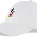 Disney Men's Baseball Cap, Mickey Mouse Adjustable Hat for Adult (White)