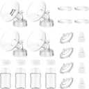 4packs 16mm Full Breast Replacement Pump Parts for Spectra S1 S2 9 Plus Synergy Gold Include 13mm Flange,Valve,Backflow Protector,Tube,Bottle,Caps, Fit for Motif Luna Cimilre Ameda MYA Pump