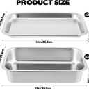 2 Set 14" x 10.4" Stainless Steel Chilled Serving Tray with Compartments Ice Chilled Tray Set for Parties Rectangle Veggie Platter Charcuterie Serving Board for Fruit Seafood Appetizer