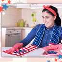 FuWeave 4th of July Kitchen Scarf Red and Blue Stripes 250th Independence Day Dish Towel Patriotic Decor 4 x 68 Inch for Holiday Cooking Baking