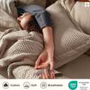 Bedsure Cotton Duvet Cover King - 100% Cotton Waffle Weave Khaki Duvet Cover King Size, PureWoven Breathable Tan Bedding Set for All Season, 3 Pieces, 104"x90"