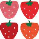 Jubilee Berry Sweet Crochet Coasters Set of 4 Assorted - W4.5 x H5in