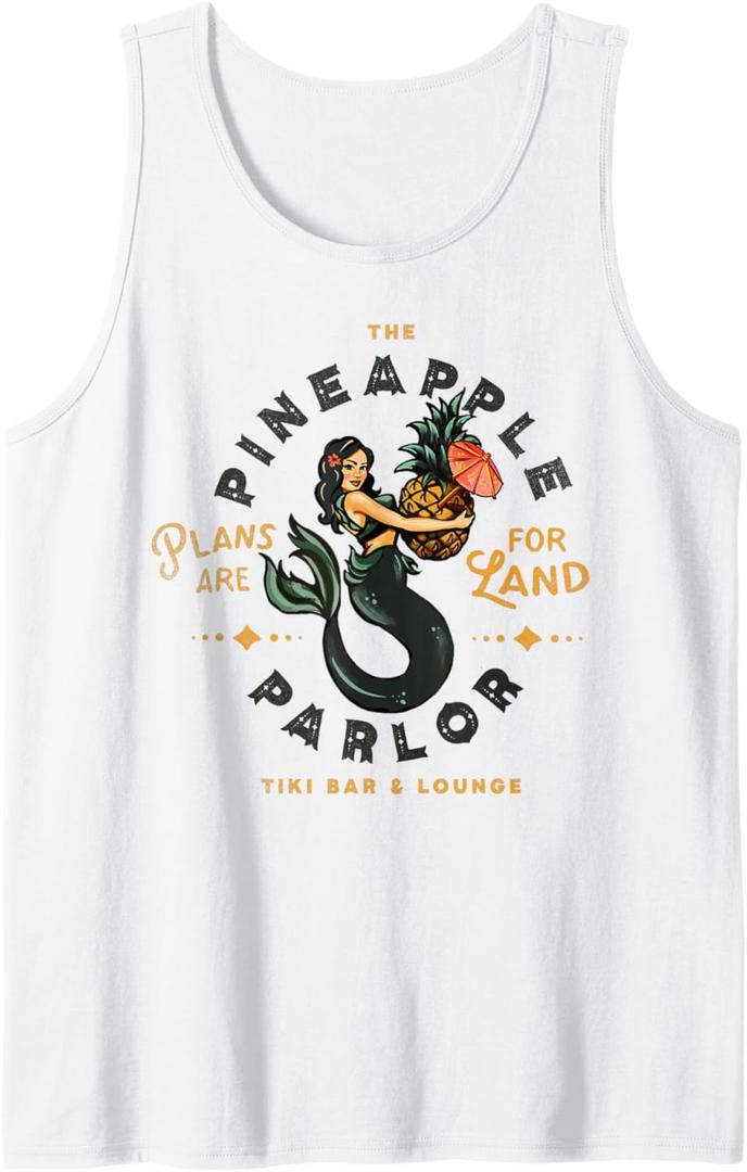 Fun Tiki Bar Tattoo Pinup: Tropical Pineapple Sailor Mermaid Tank Top XXL