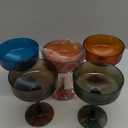 Montex Ribbed Coupe Glasses 10 oz,Multi Color Coupe Glasses, Cocktail Glass 6Pcs, Vintage Martini Glasses, Ideal for Cocktail, Champagne