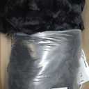 L'AGRATY Faux Rabbit Fur Blanket: 60" x 80" Twin Luxury Soft Fluffy Thick Fur Throw Blanket for Couch Bed Sofa - Cozy Plush Bubble Blankets for Winter: Flannel Fleece Decorative Blanket(Black)