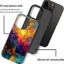 DAIZAG Case for iPhone 15,Mountain Range Sunrise Stained Glass Full-Body Design Hybrid Dual Protection Soft TPU Hard PC Shockproof Scratch-Resistant Protective Cover Phone Case for Men Women