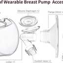 Wearable Breast Pump Milk Collector Cup Accessories,Compatible with 24mm TSRETE/kmaier/eulumap/Momcozy S9/S12 Wearable Breast Pump,Upgrade Duckbill Valve with Free Rotation,Extra 5pcs Flange Inserts