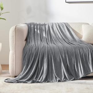 SLEEP ZONE Nanotex Cooling Blanket for Hot Sleepers, Double-Sided Throw Blanket for Couch and Bed, Summer Blanket Thin Lightweight Breathable, Keep Cool for Night Sweats (Dark Grey, 60''x90'')