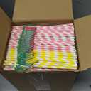Eaasty 500 Pcs Flamingo Fruit Paper Drinking Straws Bulk Disposable Paper Drinking Cocktail Straws Honeycomb Party Decorations for Hawaiian Luau Pool Party Birthday Wedding, Assorted Colors, 7.8 in