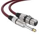 XLR Female to 1/4 TS Cable 15ft 2Pack, BIFALE Nylon Braided Microphone Cable TS 6.35mm Mono Jack Unbalanced Microphone Cable Heavy Duty Mic Cable