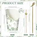 Tioncy 250 Pcs Charcuterie Cups with Cocktail Picks Sets, Bridal Shower Decoration 50 Charcuterie Cups with 200 Sticks for Wedding Baby Shower Floral Boho Witch Party Decorations (Green, Flower)
