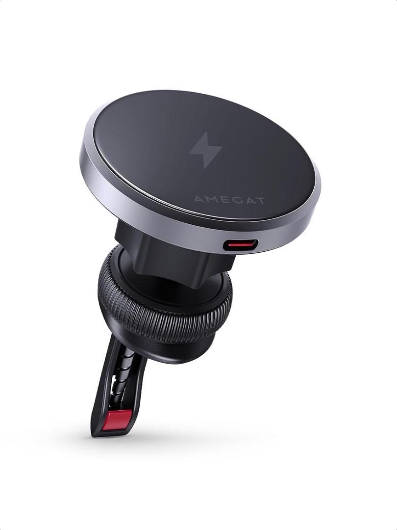 Car Mount Charger, Qi2 Certified 15W Ultra-Fast Magnetic Wireless Car Charger, Air Vent Phone Holder Mount Compatible with MagSafe for iPhone 16/15/14/13/12 Series