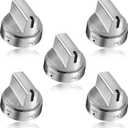 5 Pack Stainless Steel WB03x24818 Gas Stove Knob Replacement for ge,PS11729081 AP5989029 Stainless Steel Stove Replacement Knobs,Compatible with ge Stove KnobNot Universal