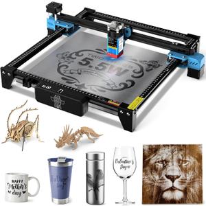 Twotrees TTS-55 Pro 40W Laser Engraving Machine for Making 3D Wooden Puzzles, Cutting Machine, 5500mW Laser Power, Fixed-Focus Compressed Spot, Engraving Machine for Wood, Metal,Stainless Steel