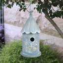 Metal Hanging Birdhouses for Outdoors Bird Houses for Outside Unique Bird Nest for Bluebird Wren Chickadee Sparrow Bird Nest Box for Garden Patio