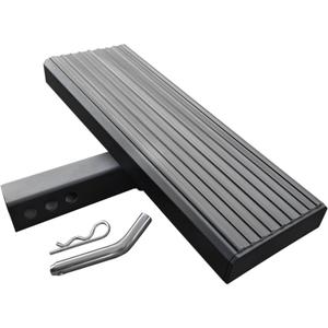 MaxxHaul 50611 Aluminum Hitch Mount Step 20 inch Long For SUV Vans Pickup Truck RV Trailer Camper Fits 2 inch Hitch Receiver Works As A Bumper Guard