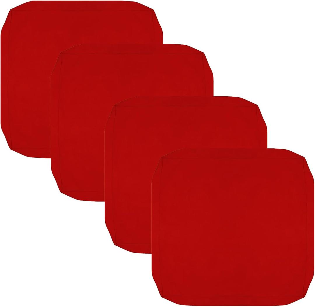FLYMEI Patio Cushion Covers 24x24x4 Waterproof Outdoor Cushion Cover Replacement 4Packs Outdoor Seat Cushion Slipcover for Rattan Chair Sofa, Red, Christmas Pillow Decoration
