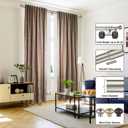 Brushed Nickel Double Curtain Rods, Double Curtain Rods for Window 48 to 84 Inch, Telescoping Double Decorative Drapery Rods with Urn Finials, 1-Inch Front and 5/8 Inch Back Double Rod Curtain Rods