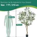 7FT Olive Tree Artificial Plant Decor - Tall Fake Tree for Home Decor Faux Plant Indoor 2000 Leaves Artificial Olive Tree for Living Room Bedroom Office Live Streams Decorative Modern Greenery